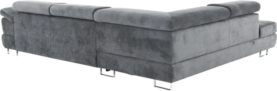 Ülőgarnitúra, szürke, szövet, balos, BUTON P