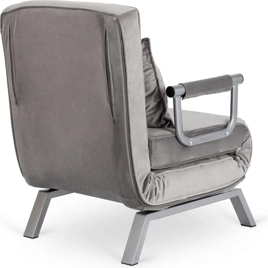 Dönthető fotel szürke bársony kárpittal – BART