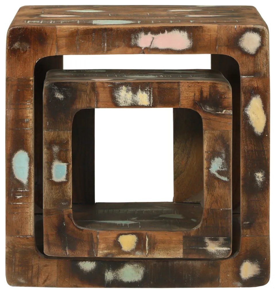 TV Egység 36x36x30 cm Tömör Fa Újrahasznosított