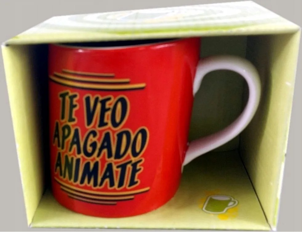 Kerámia bögre, formatervezett, 250 ml, 9x8 cm, piros, színes kartondobozban