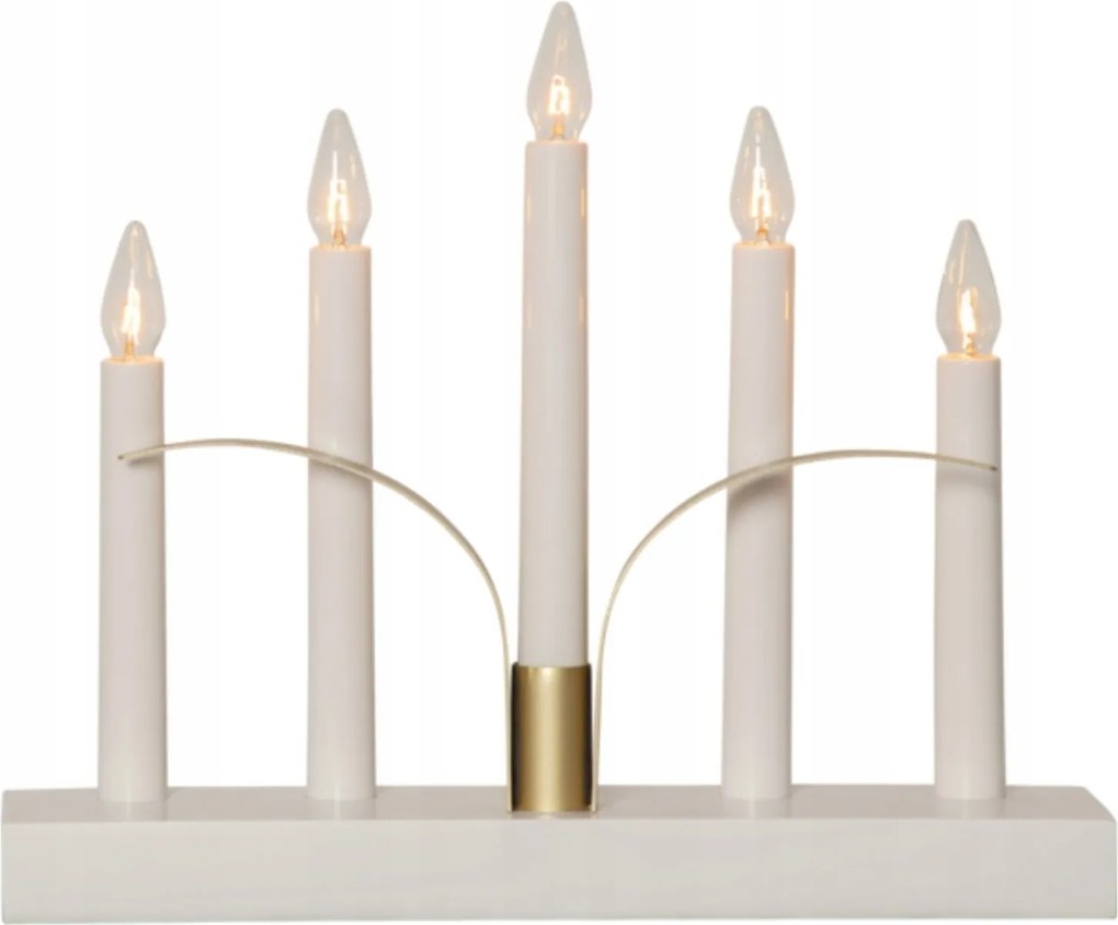 Elektromos gyertyatartó fehér asztal komód ablak nappali étkező Lilja XX