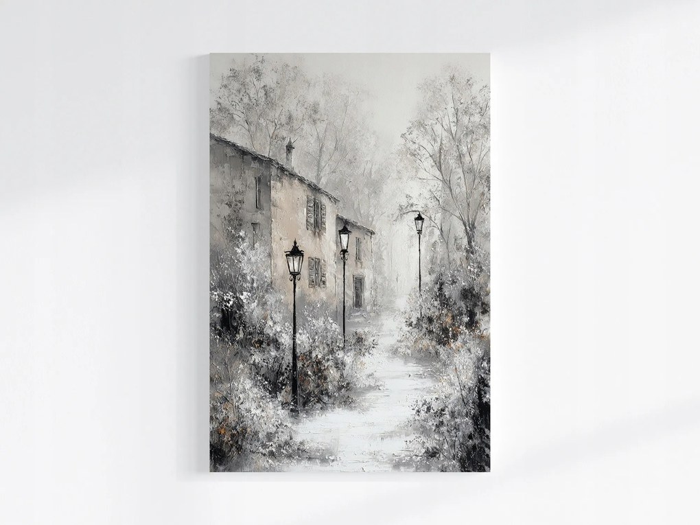 Vászonkép Canvas Tájkép Város Utca Sikátor Tél Hó 40x60