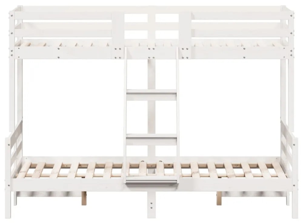 fehér tömör fenyőfa emeletes ágy 90 x 200/120 x 200 cm