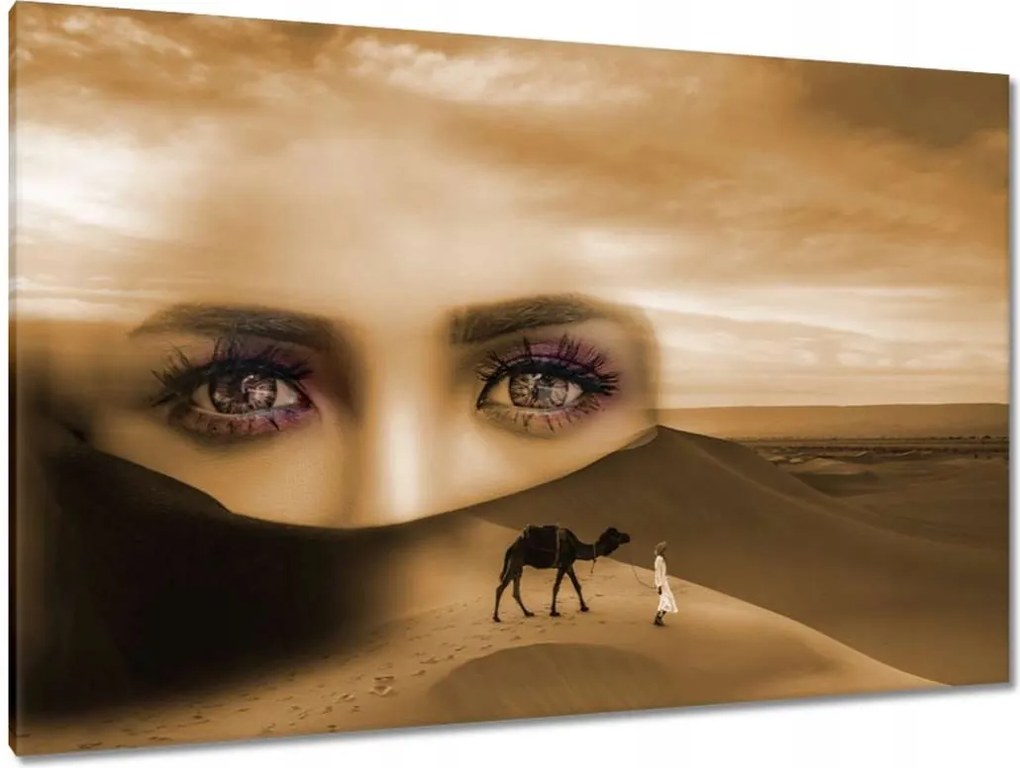 Képek 120x80 Sivatag Szemek Csaj Szépia
