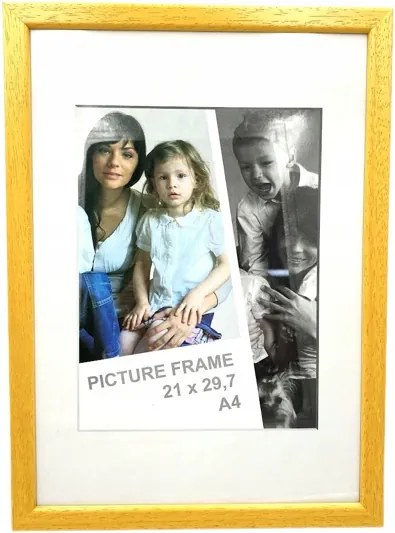 Képkeret 21x29,7cm sárga