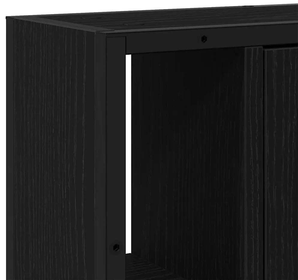 fekete tölgyfa fürdőszobai tükrös szekrény 60 x 16 x 60 cm