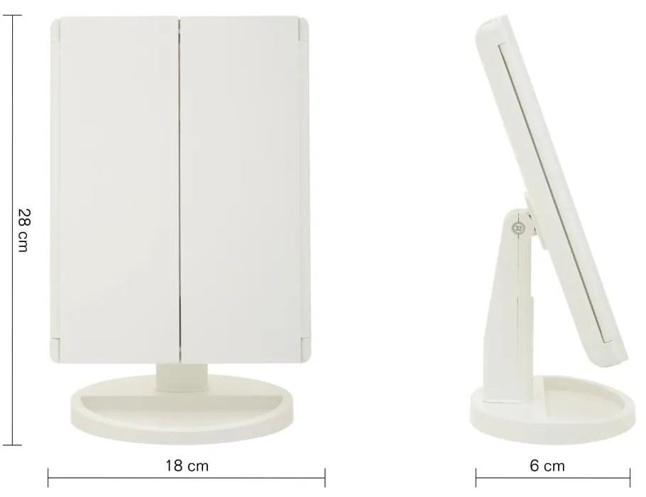 Kozmetikai tükör világítással 18x28 cm Cassini – Premier Housewares