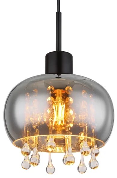 Globo 15839H - Csillár zsinóron CORRY 1xE27/9W/230V átm. 21 cm fekete