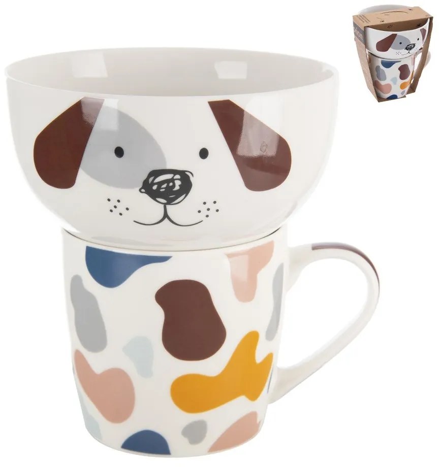 Porcelán bögre és tálka szett 2 db-os 350 ml – Orion