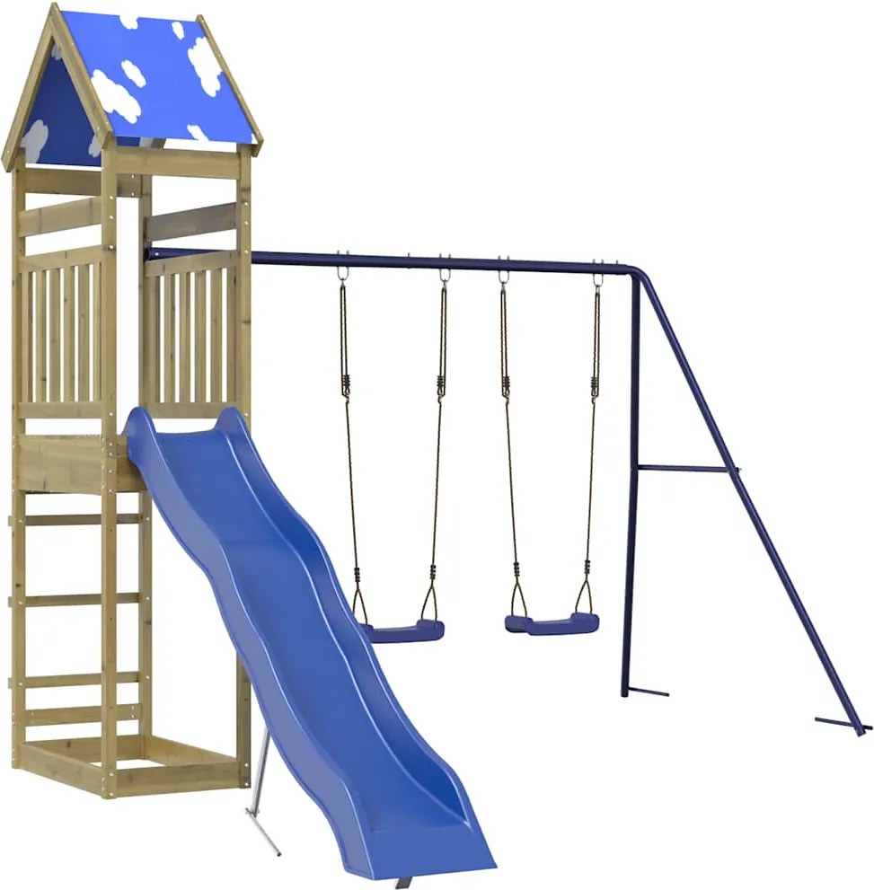 vidaXL impregnált fenyőfa kültéri játszószett