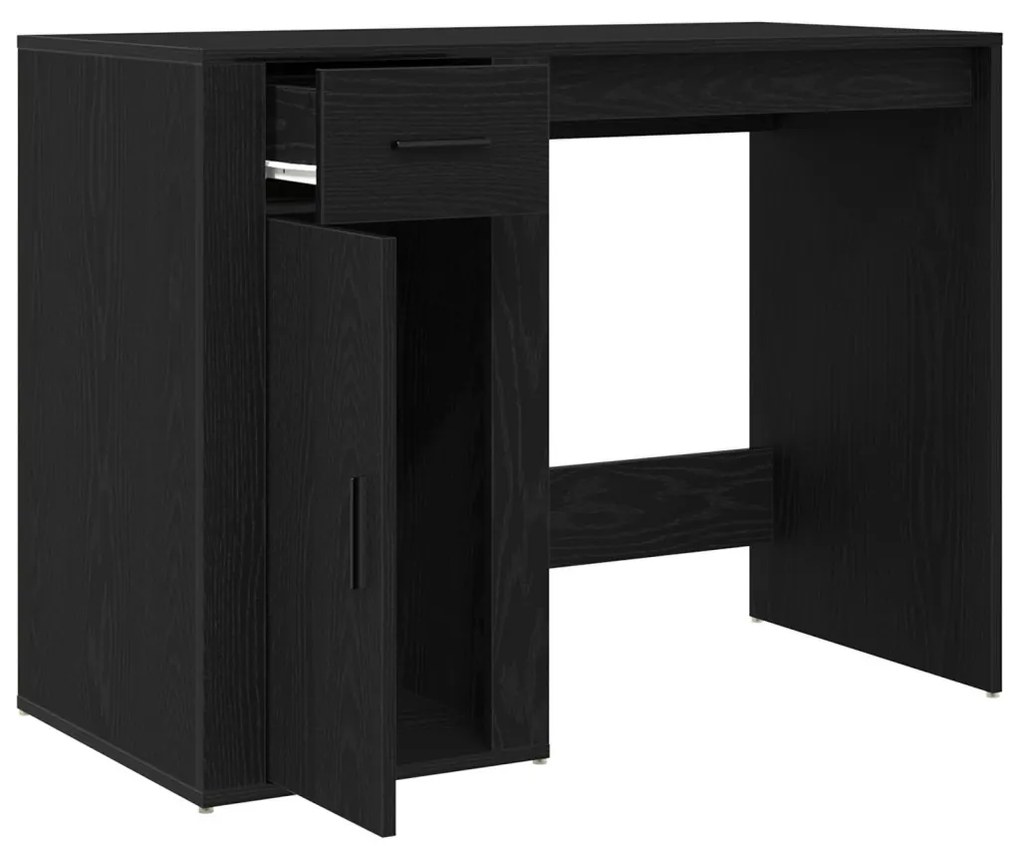 Íróasztal Fekete Tölgy 100x49x75 cm Műszaki Fa