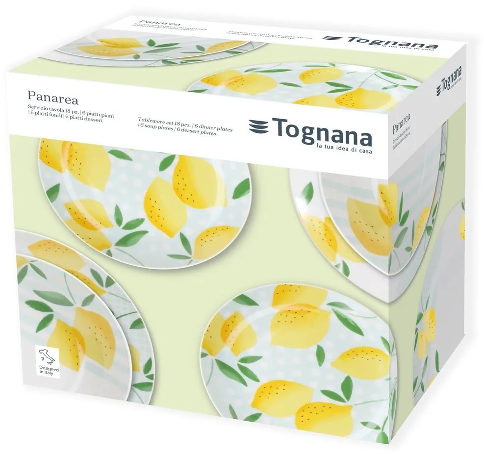 Tognana 18 darabos Étkészlet, Madison Panarea, porcelán, színes