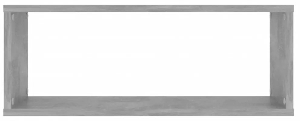 2 db betonszürke szerelt fa négyszögű fali polc 60 x 15 x 23 cm