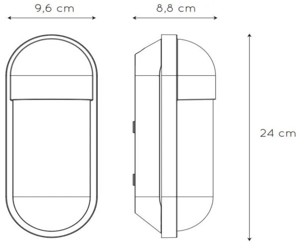 Lucide 29897/01/30 - Kültéri fali lámpa CAPSULE 1xE27/15W/230V IP54