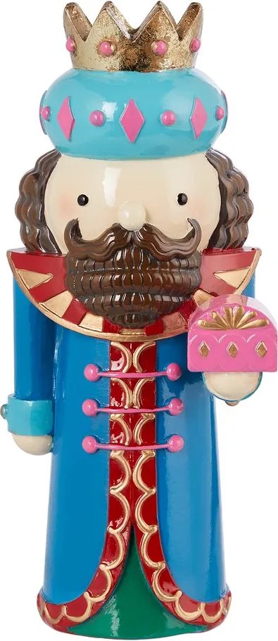 X-MAS dekor figura király kék 20 cm