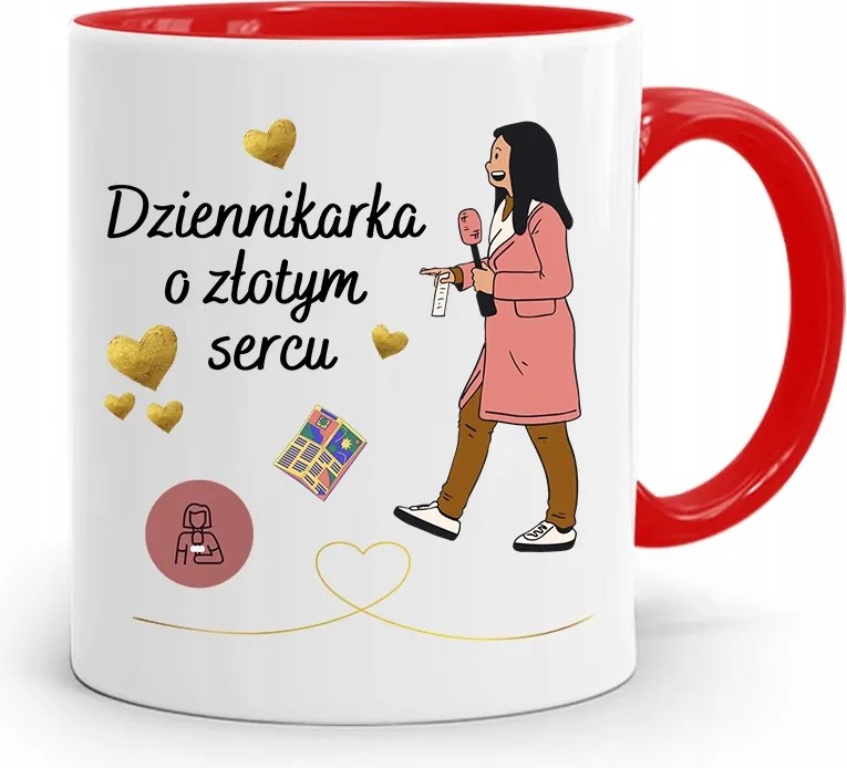 Piros Bögre Ajándék Riporter Újságírónak, fényképes nyomtatással