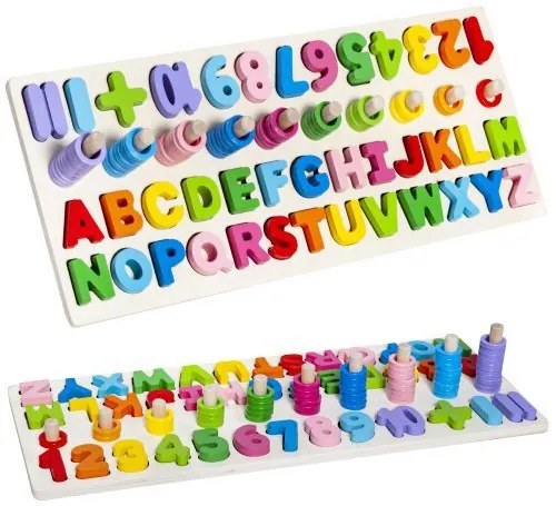 Wooden alphabet and numbers puzzle
