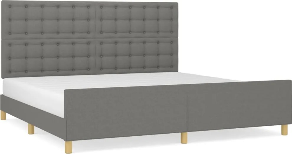 vidaXL sötétszürke szövet ágykeret matrac nélkül 200 x 200 cm