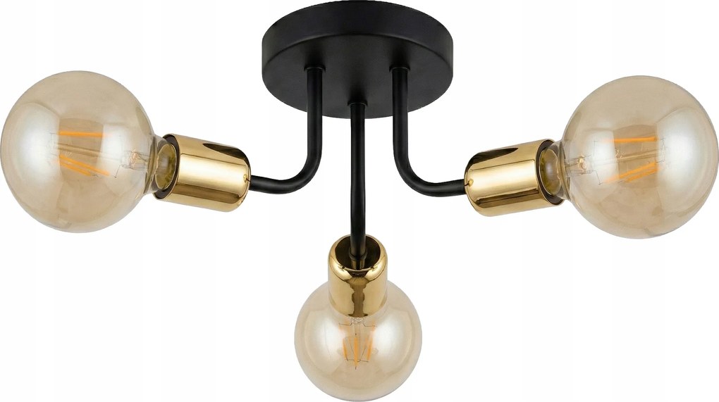 Függő Mennyezeti Lámpa Fekete-arany 3xE27 60W