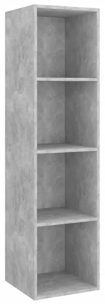 betonszürke szerelt fa fali TV-szekrény 37x37x142,5 cm