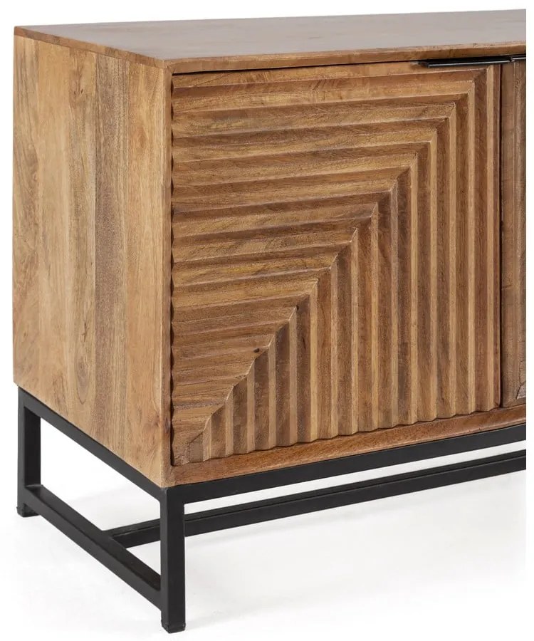 Natúr színű mangófa TV-állvány 160x58x40 cm Nereida – MOME