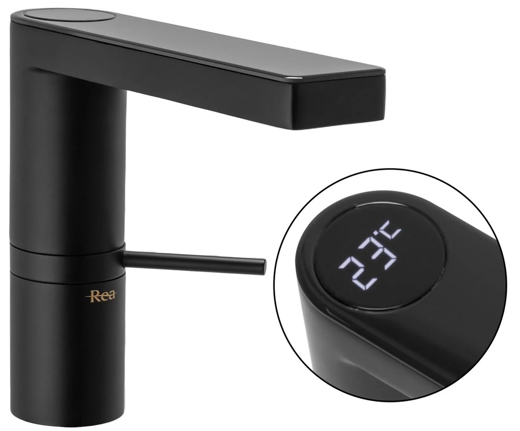Fürdőszobai csaptelep Rea Amar LCD Low Black