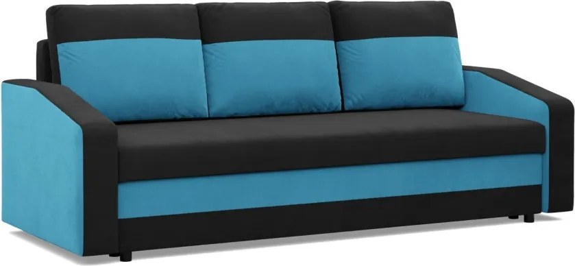 Hewlet kanapéágy, szövet anyag, hab töltet, fekete - kék