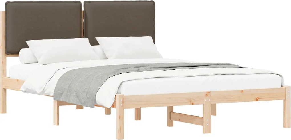 vidaXL Ágykeret Kárpitozott Fejtámlával Tópszínű 160 x 200 cm