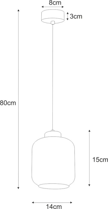 KAJA K-5515 PIEGA Egyágú Függesztett Lámpa Fém E27 IP20