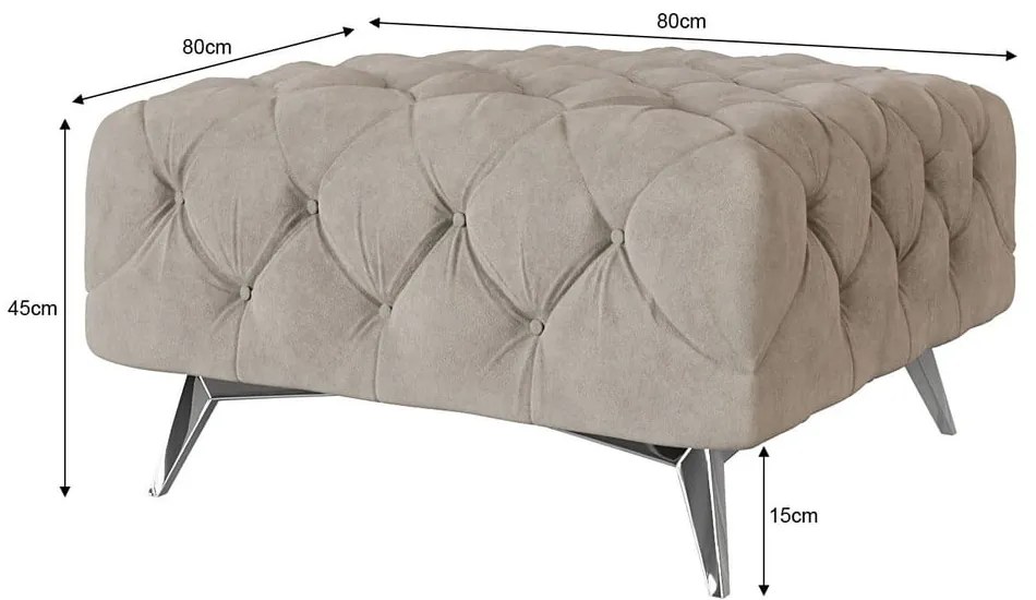 Szürkésbézs bársony lábtartó Chelsea – Ropez