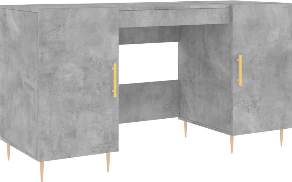 vidaXL betonszürke szerelt fa íróasztal 140 x 50 x 75 cm