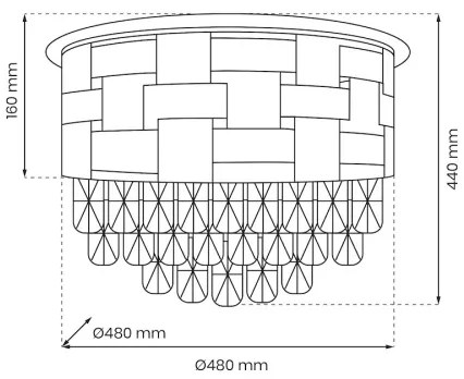 Mennyezeti lámpa LUXURIA 9xE14/40W/230V átm. 48 cm arany