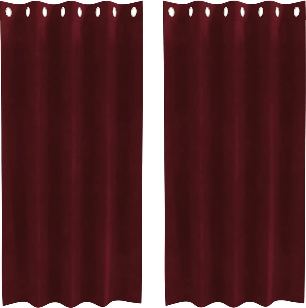 vidaXL Sötétítő függönyök 2 pcs Bordó 140 x 175 cm Bársony