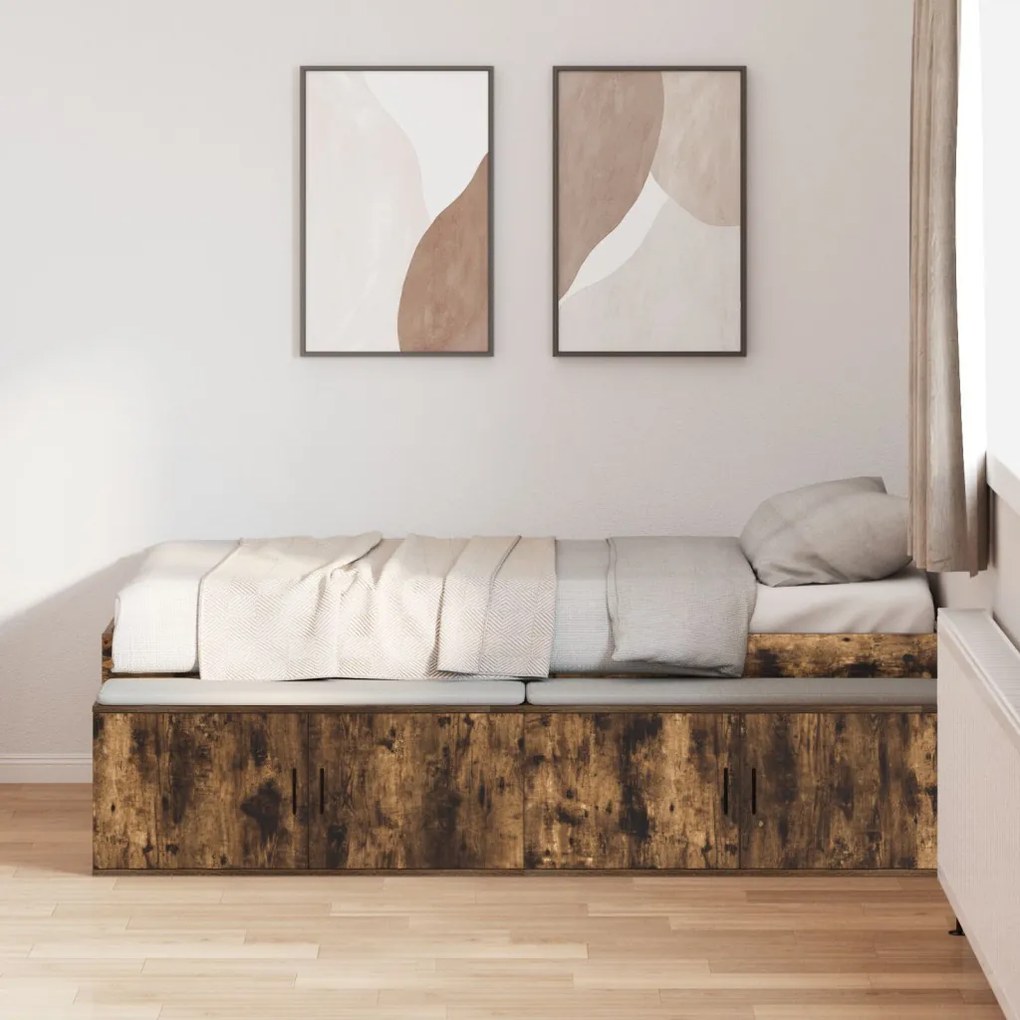 Tárolós Ágykeret Füstölt Tölgy 75x190 cm
