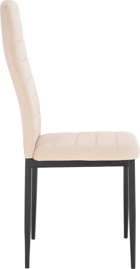 Szék, bézs Dulux Velvet szövet/fekete fém, COLETA NOVA