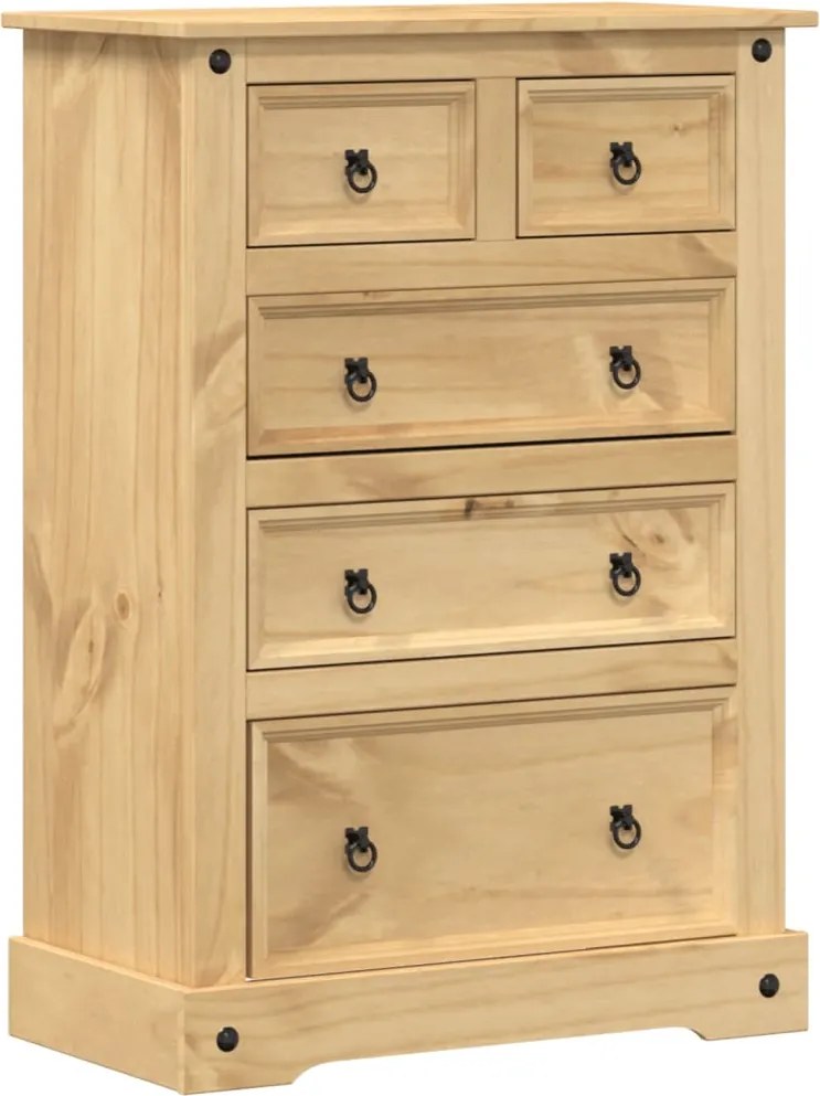 vidaXL Corona tömör fenyőfa komód 80 x 43 x 114 cm
