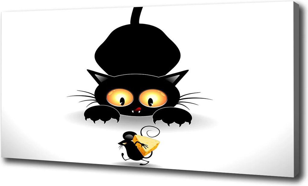 Canvas falikép Macska és egér 120x60 cm