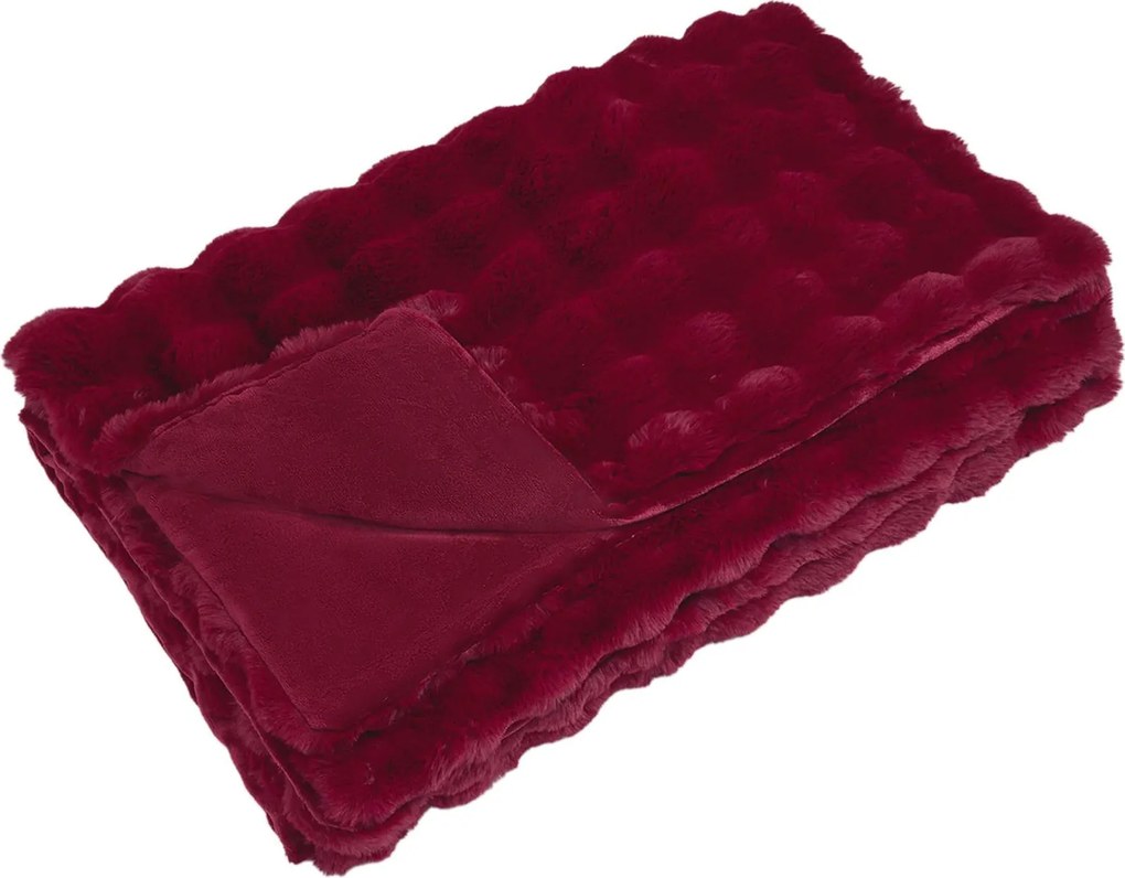 vidaXL Csúszásgátló műszőrme takaró Olite Bordeaux piros 130 x 150 cm