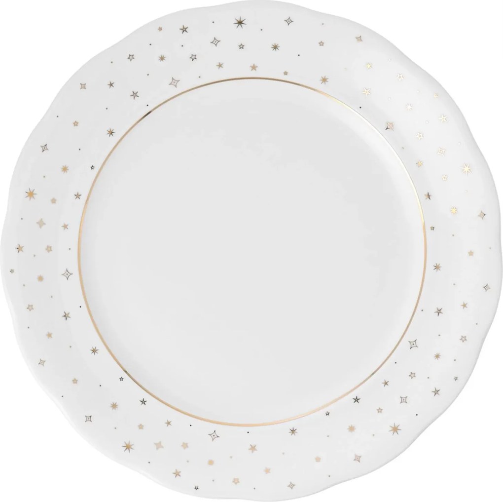 Ebédlő tányér lapos 26 cm Karácsonyi csillogás kék Ćmielów