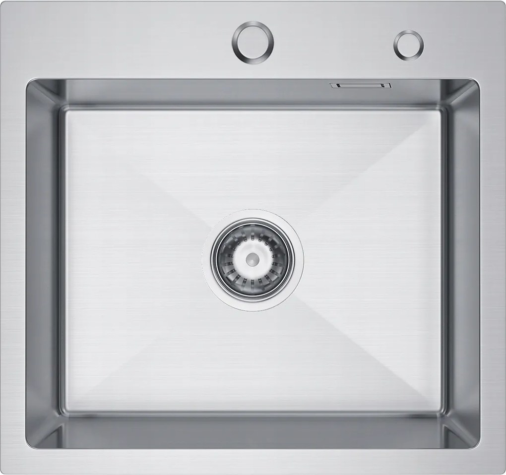 Süllyesztett mosogató acél inox 48x45 cm szifonnal és adagolóval