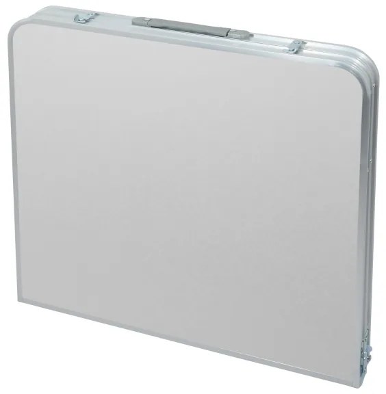 Összecsukható kempingasztal + 4x szék fehér/króm