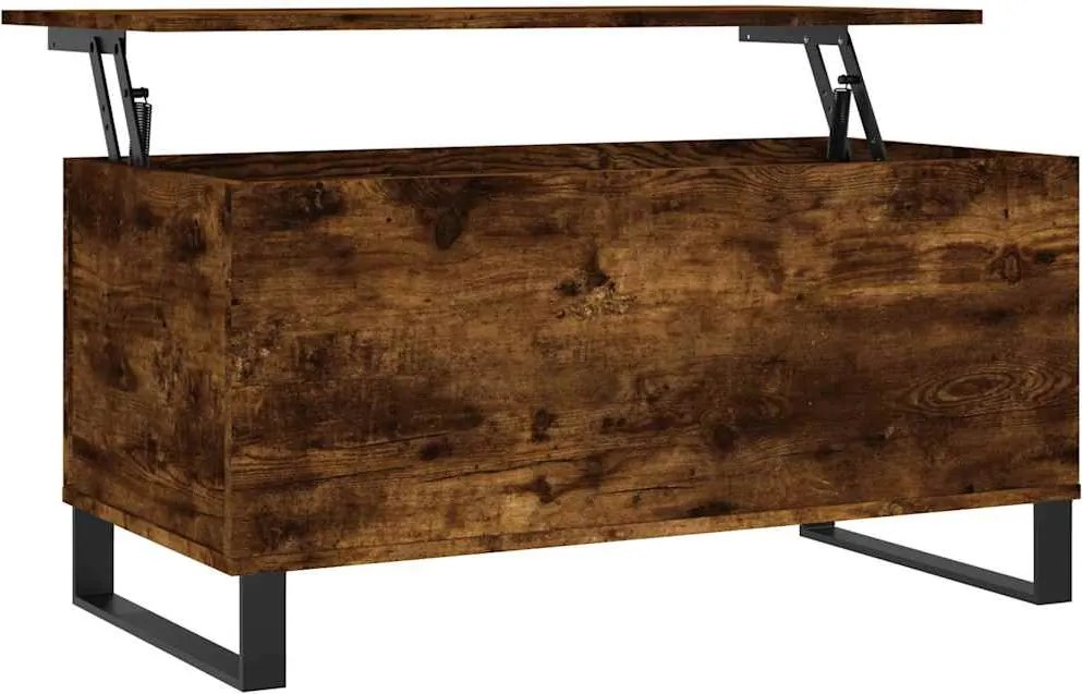 vidaXL füstös tölgy színű szerelt fa dohányzóasztal 90 x 44,5 x 45 cm