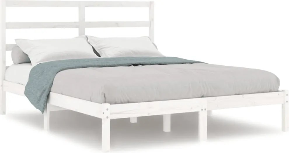 vidaXL fehér tömör fenyőfa ágy matrac nélkül 120 x 200 cm