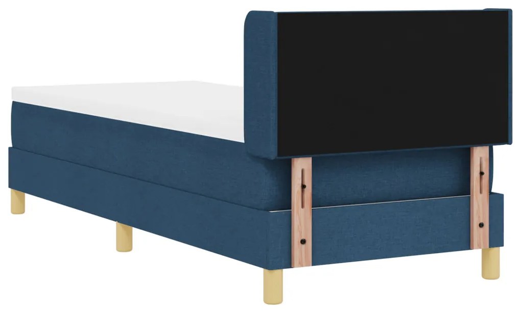 Boxspring Ágy Matraccal - Kék, 80 x 200 cm Textil