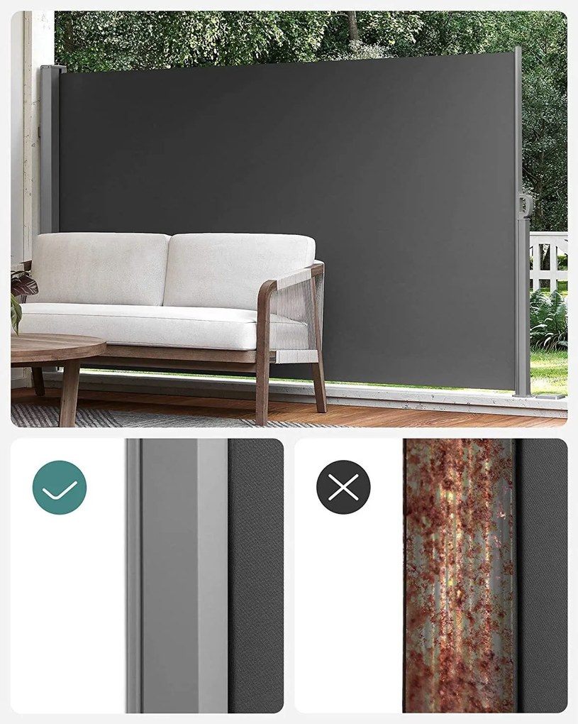 Kültéri kihúzható napellenző, 350 x 200 cm, füstszürke