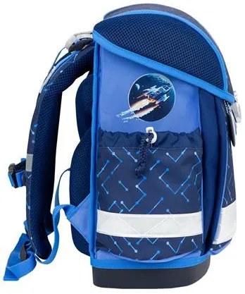 Iskolatáska, fémcsat, BELMIL Classy Navy Blue Tech, robot (BL40313AG64F)
