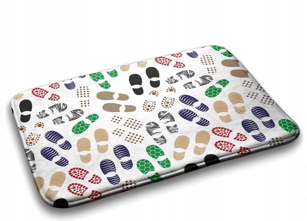 Fürdőszobaszőnyeg vegyes minták Cipőnyomok 75x45 cm