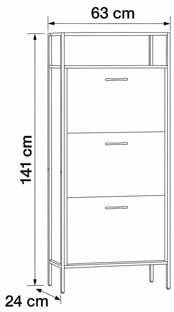Cipősszekrény rekeszekkel G1009 OAK, tölgyfa