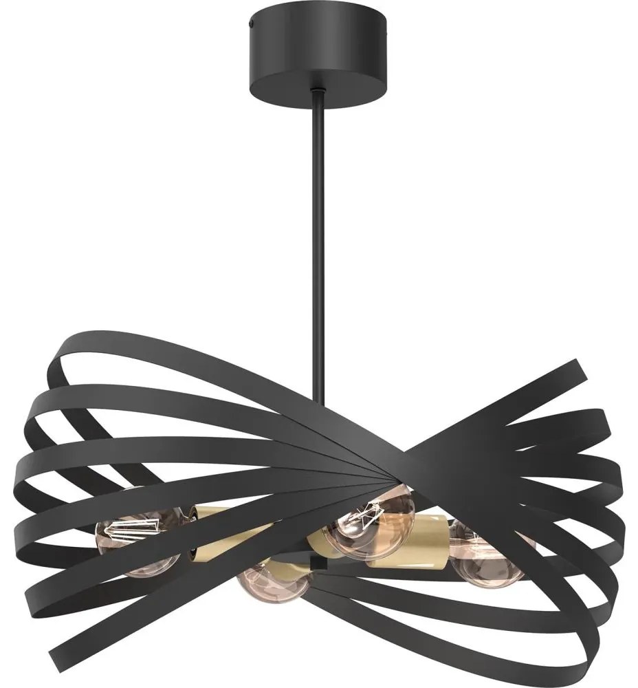 Csillár rúdon SPARKLE 4xE27/15W/230V fekete/arany