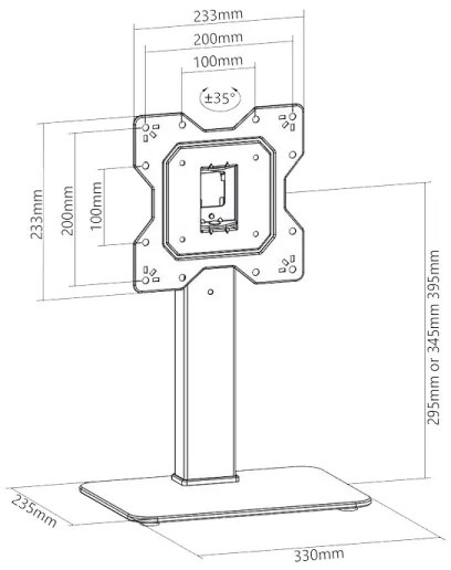 MK FLORIA Superior SUPSTV019 - Álló TV-tartó 23-43" fekete